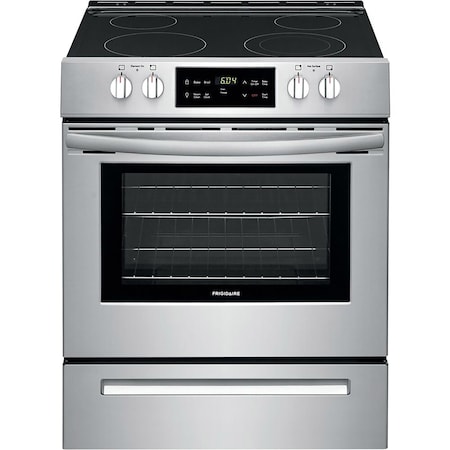 Frigidaire 30-in. Electric Front Control Smooth Top Freestanding Range with Quick Boil Element FFEH3051VS
